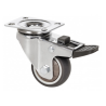 Rueda Giratoria de Goma Ø50 mm con Freno – Ligera y Resistente