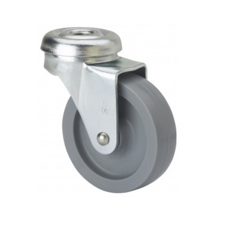 Rueda Giratoria M10 de Goma Gris Ø50 mm sin Freno – Diseño y Funcionalidad