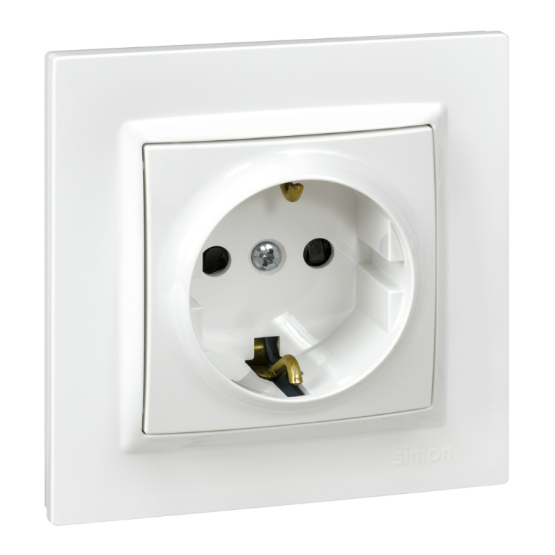 Enchufe Schuko TT Simon 10 Blanco – Empotrar 16 A