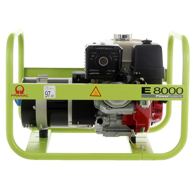 Generador Pramac E8000 – 7,2 kVA con motor Honda GX390 y regulación AVR