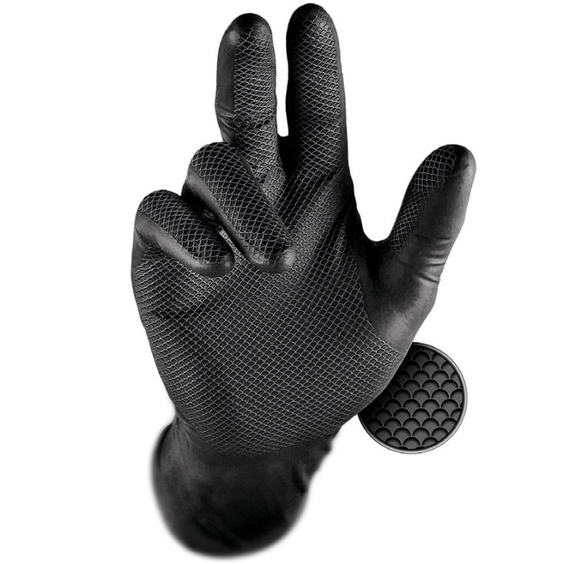 Guantes de nitrilo desechables con patrón escamas