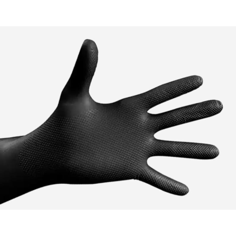 Guantes de nitrilo negro sin polvo Flash Black Power – Aptos uso alimentario
