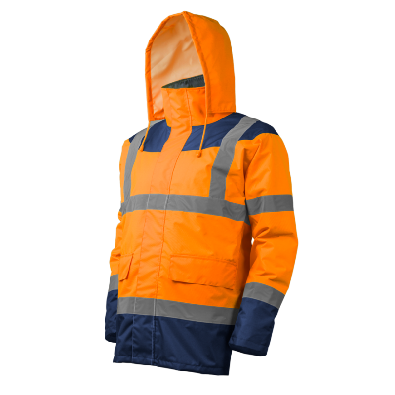 Parka térmica impermeable alta visibilidad · Protección profesional frente al frío y la lluvia