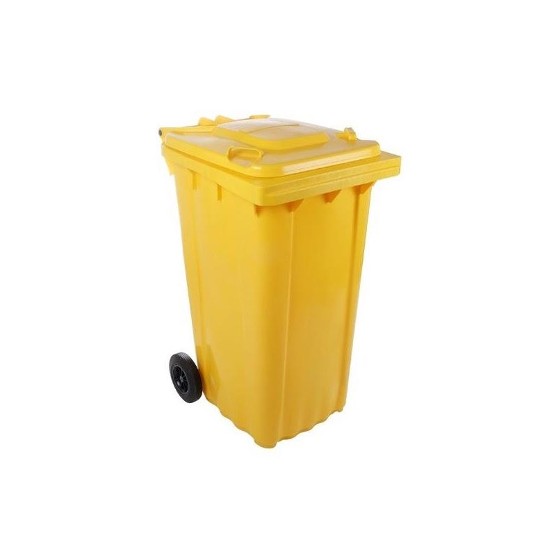 Contenedor con ruedas 120L amarillo · Residuos/reciclaje