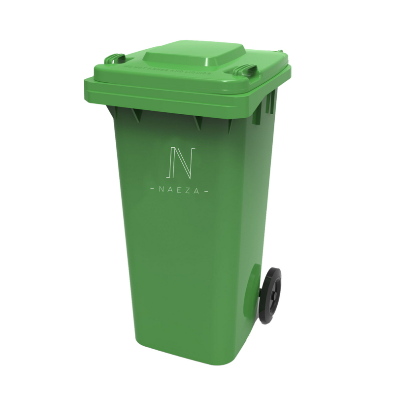 Contenedor de 120L. verde con ruedas | Basura · Reciclaje