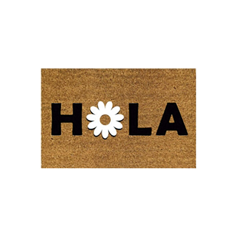 Felpudo de coco  “Hola” · Natural, decorativo y antideslizante