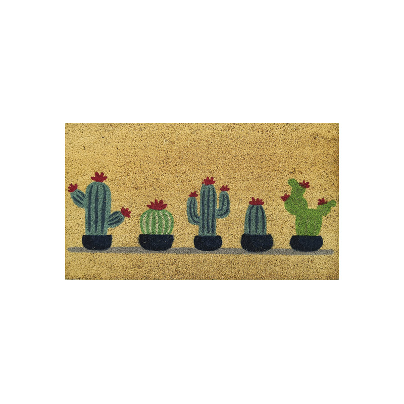 Felpudo de coco Cactus · Natural, decorativo y antideslizante
