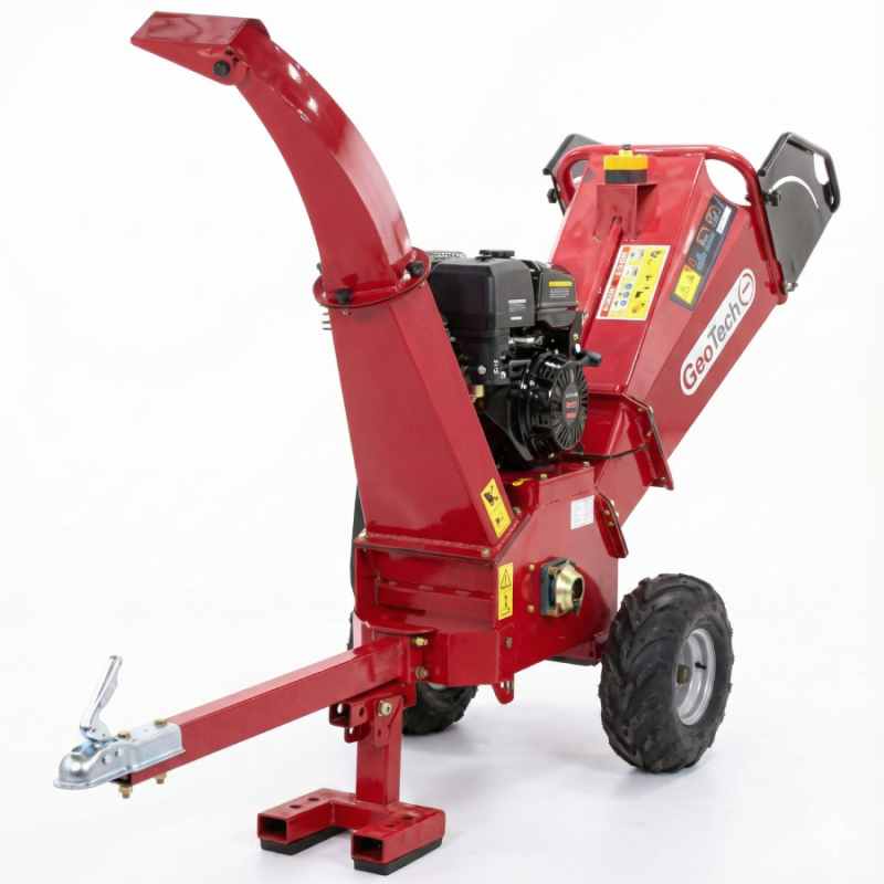 Biotrituradora profesional GeoTech-Pro PCS 155 LE – Motor Loncin 15 HP, arranque eléctrico