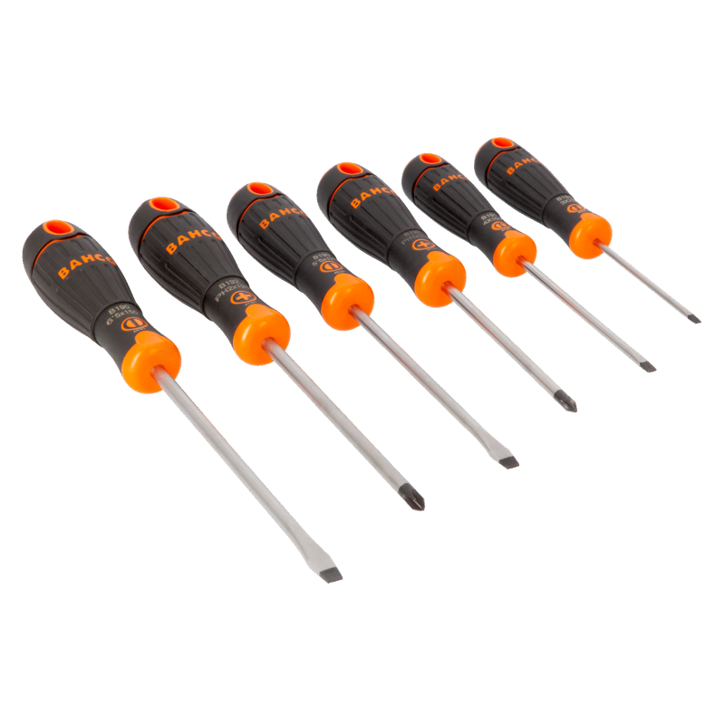 Juego de destornilladores Bahco BahcoFit 6 piezas con mango de goma