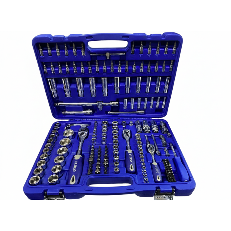 Juego llaves vaso y carracas IRIMO (173 piezas, ¼″-⅜″-½″)