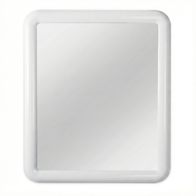 Espejo rectangular 650 × 550 blanco · marco ABS brillo