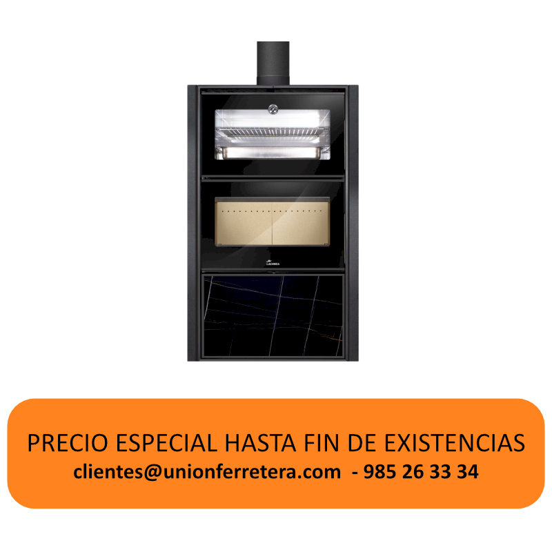 Estufa de leña Lacunza Bergen con horno | Diseño porcelánico y alto rendimiento