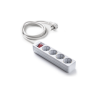 Base múltiple de 4 tomas con interruptor y cable de 5m