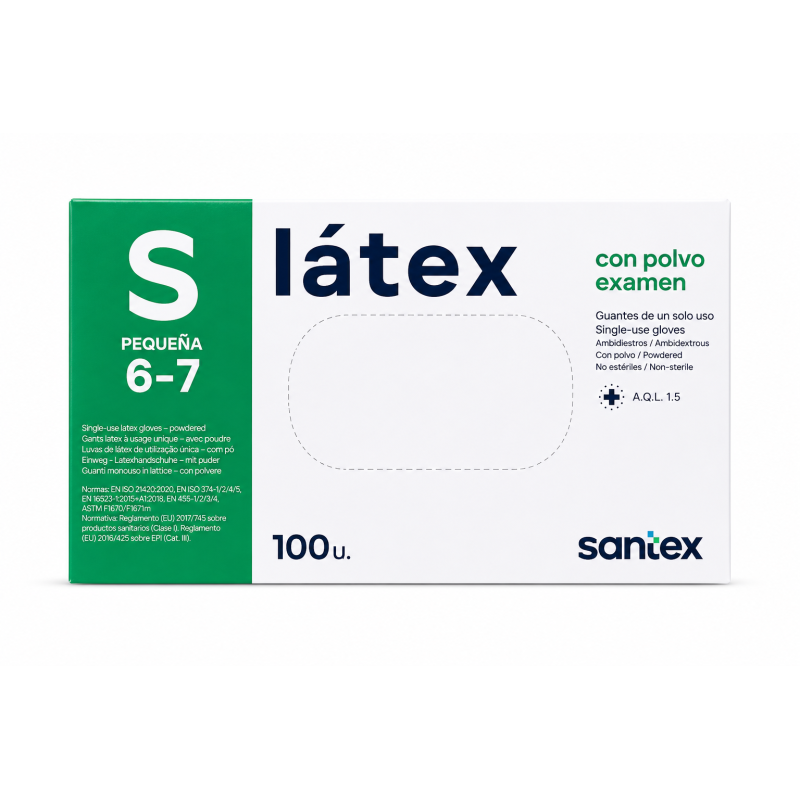 Guantes desechables de látex con polvo