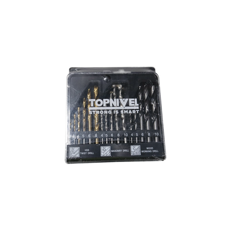 Juego de 16 brocas para metal/piedra/madera
