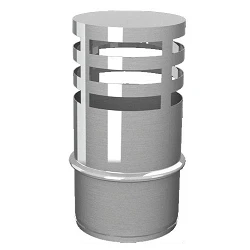 Deflector horizontal inox Ø80 para estufa de pellets