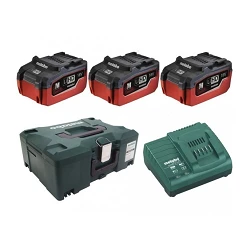 Set de 3 baterías Metabo LiHD de 5.5 Ah + Cargador y maletín