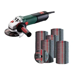 Pack amoladora Metabo WE 17-125 Quick más 100 discos Novorapid