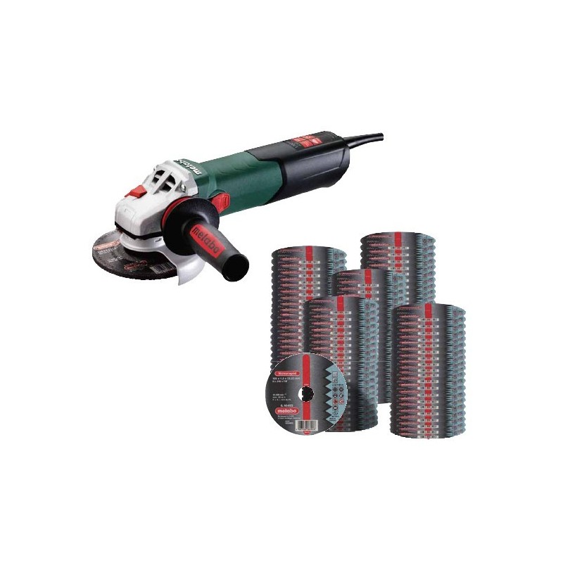 Pack amoladora Metabo WE 17-125 Quick más 100 discos Novorapid