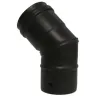 Codo para estufa de pellets 45º vitrificado negro