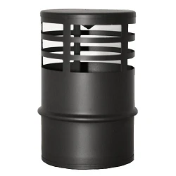 Deflector horizontal vitrificado negro Ø80 para estufa de pellets