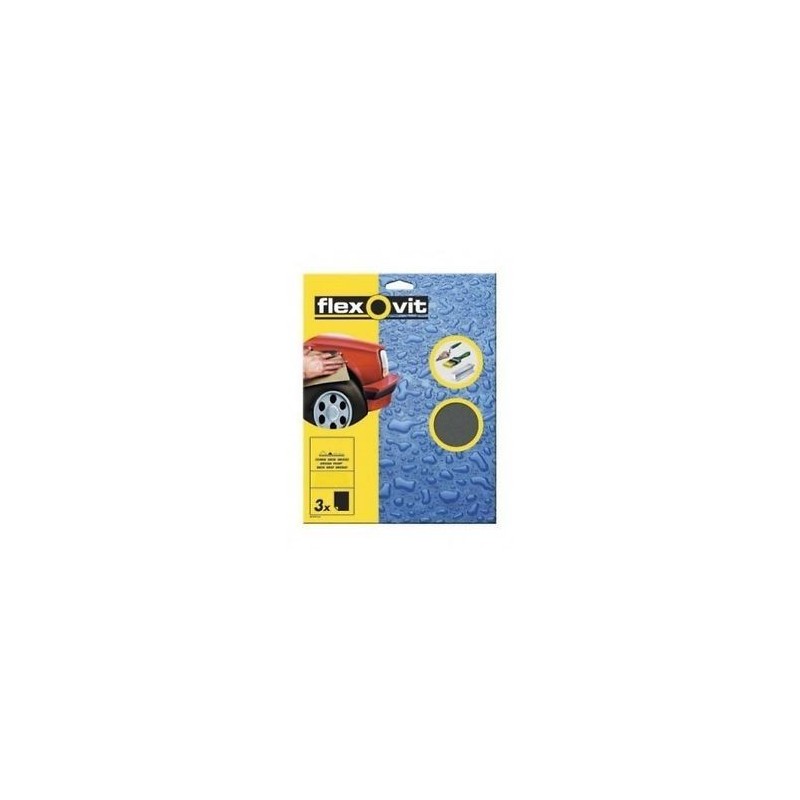Blíster de 3 papeles abrasivos impermeables T400 Flexovit Blíster de 3 papeles abrasivos impermeables T400 Flexovit