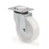 Rueda de nylon giratoria con llanta metálica