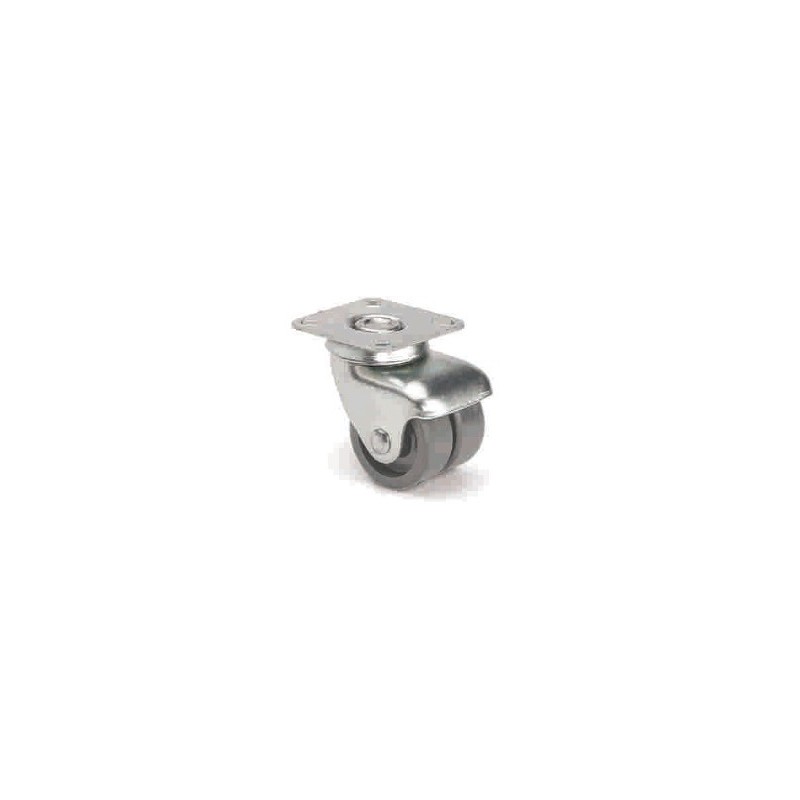 Rueda doble de polipropileno giratoria con pletina