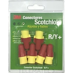 Blíster de 9 conectores eléctricos Scotchlok de resorte R/Y+