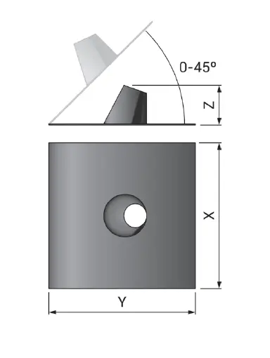 Diagrama de salida de techo con cubreaguas