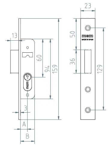 cerradura puerta metélica 1549