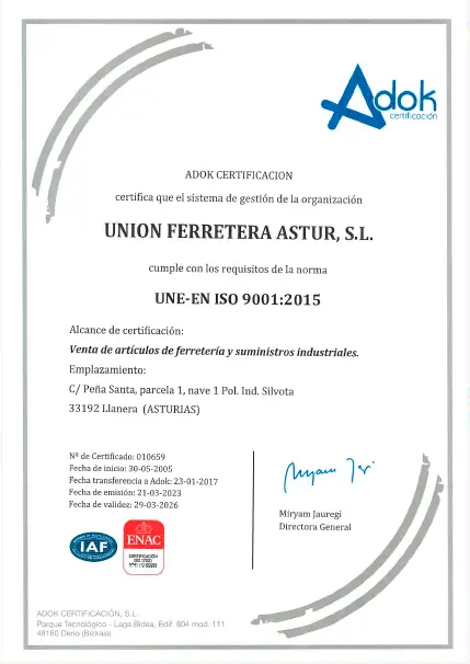 Certificado de calidad