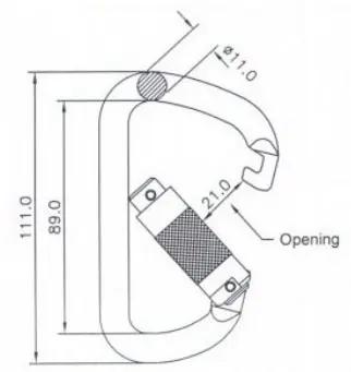 Mosquetón 982 medidas
