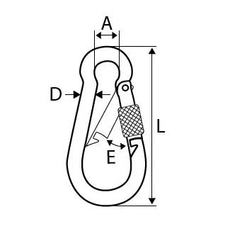 Mosqueton muelle con tuerca inox