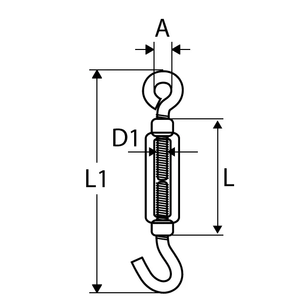 Tensor gancho anilla inox
