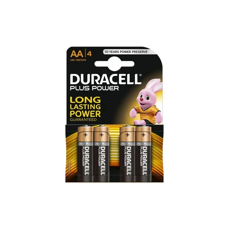Pilas alcalinas Duracell LR06 AA. Blister de 4.