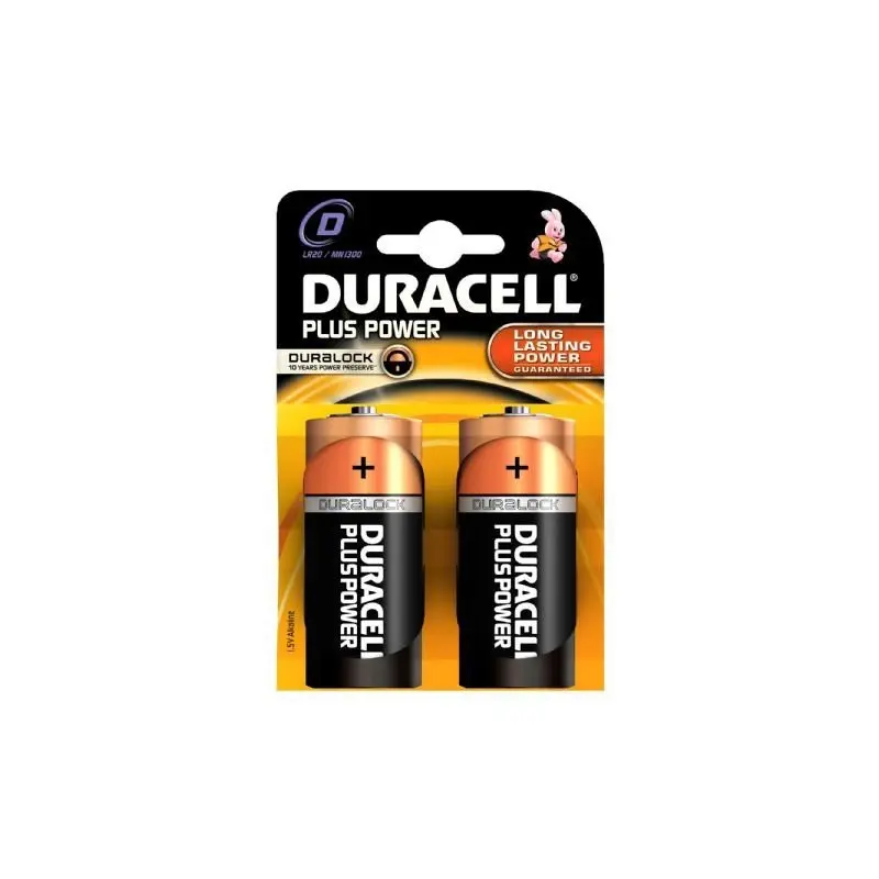 Pilas alcalinas Duracell LR20 D. Blister de 2.
