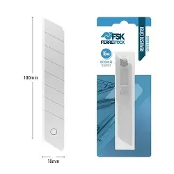 Hojas para cutter de 18 mm. Pack de 10 unidades.