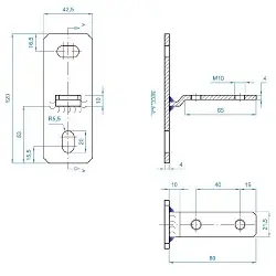Soporte horizontal perforado