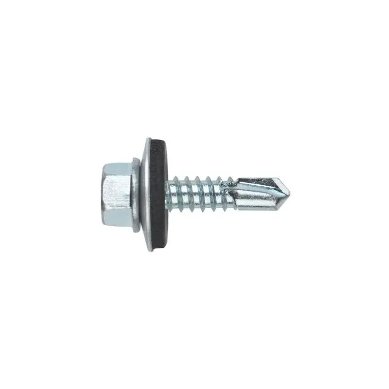 Tornillo autotaladrante con arandela estampada y arandela vulcanizada