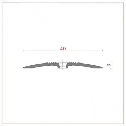 Tapajuntas de aluminio para atornillar de 40 mm. mismo nivel