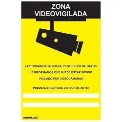 Señal de zona videovigilada 30 x 21 cm.