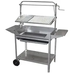 Barbacoa con parrilla-plancha regulable inox