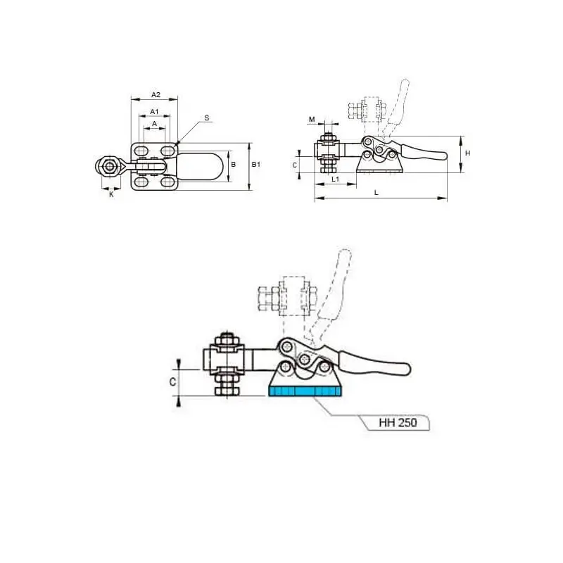 Brida Kakuta de brazo horizontal HH 250