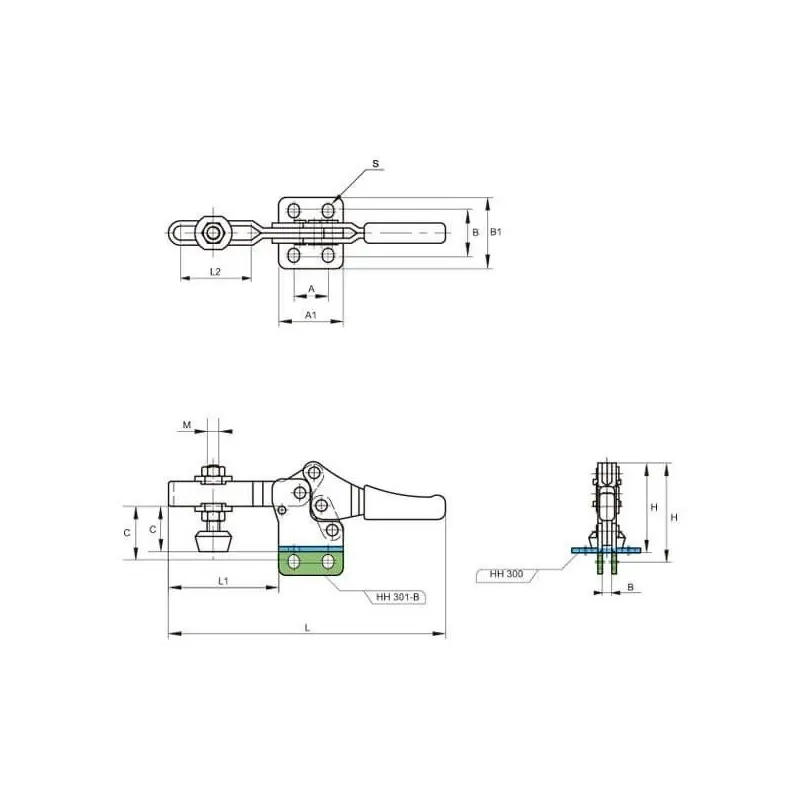 Brida Kakuta de brazo horizontal HH 300