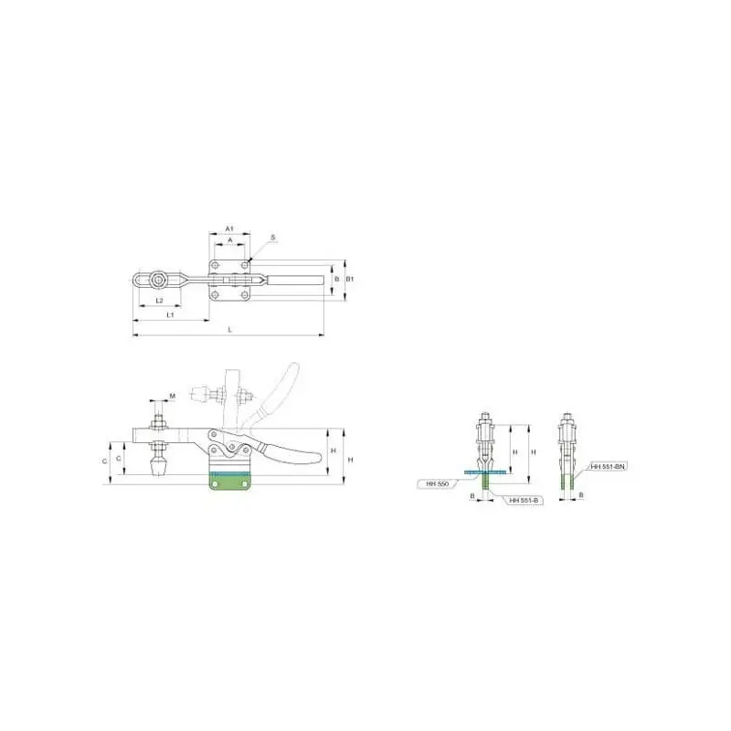 Brida Kakuta de brazo horizontal HH 550