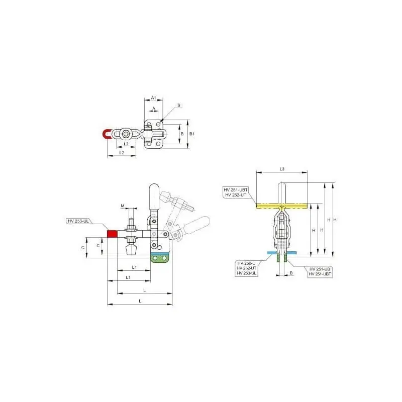 Brida Kakuta de apriete vertical HV 250 U