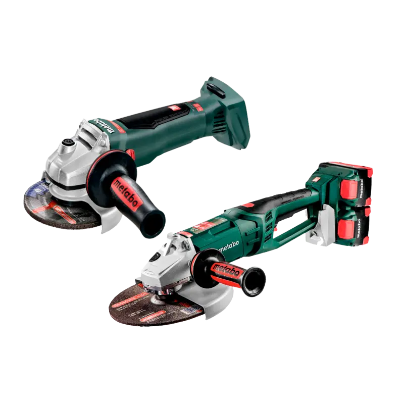 Combo set Metabo con amoladora angular de batería WPB 36-18, amoladora WB 18 LTX y 4 baterías LiHD