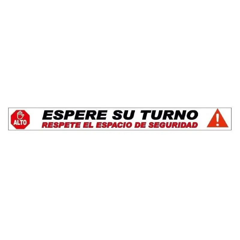 Cinta antideslizante blanca de espere su turno