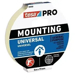 Cinta adhesiva blanca de doble cara Mounting PRO Universal